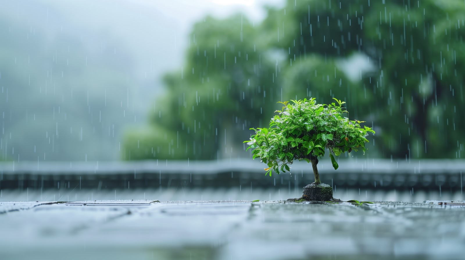 Nature Tree Rain Wallpaper