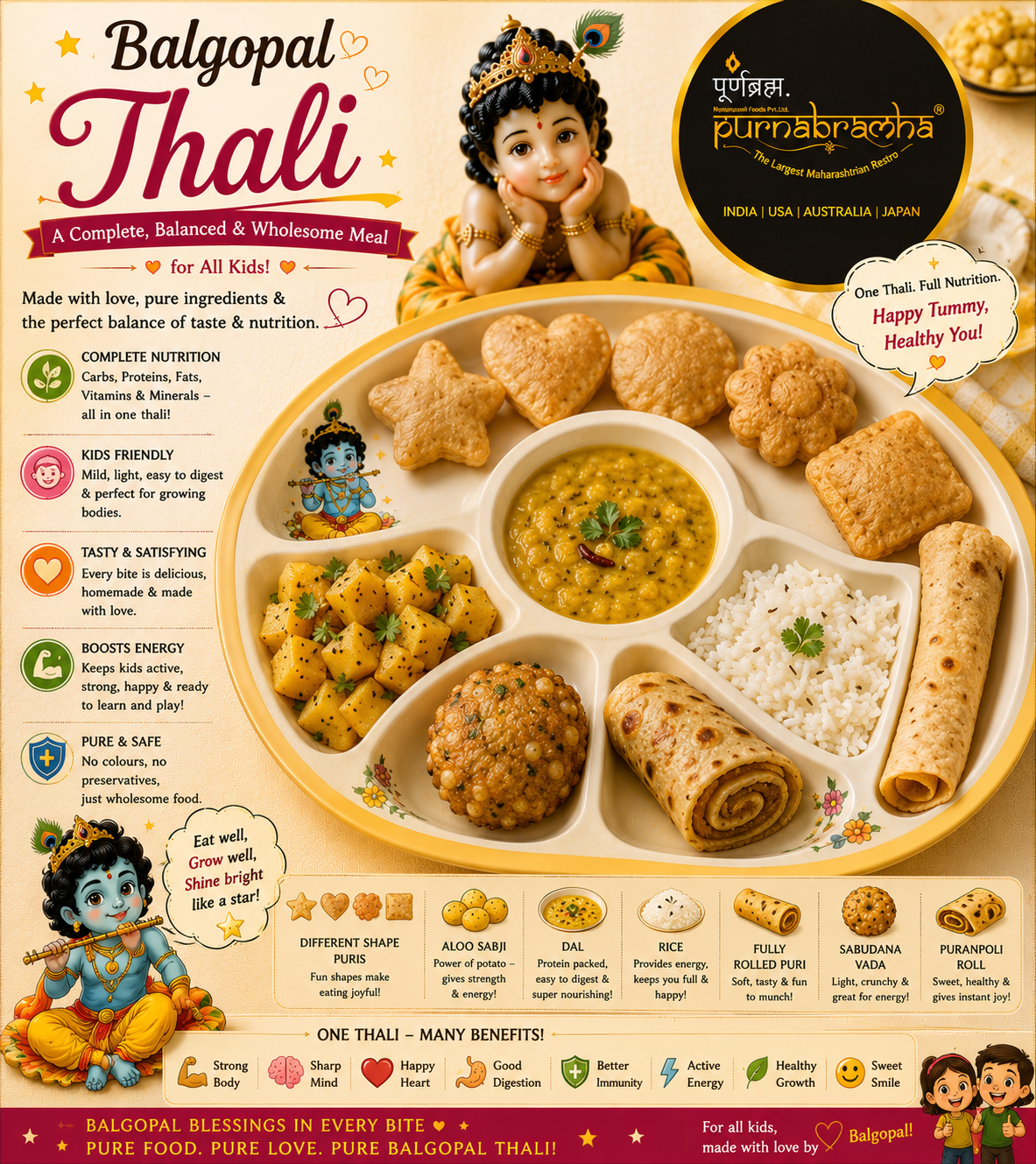 Balgopal Thali - Maharashtrian dish at Purnabramha