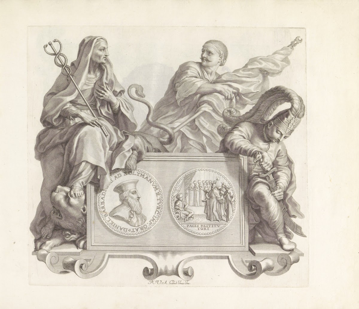 Portret van Daniele Barbarigo met de personificatie van de Kracht van Welspreken