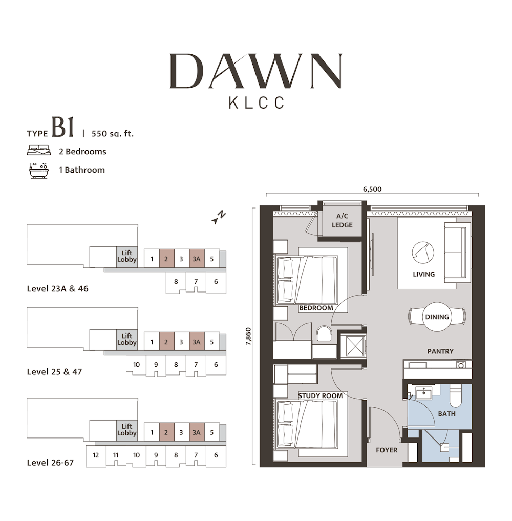 DAWN KL City Centre 户型图