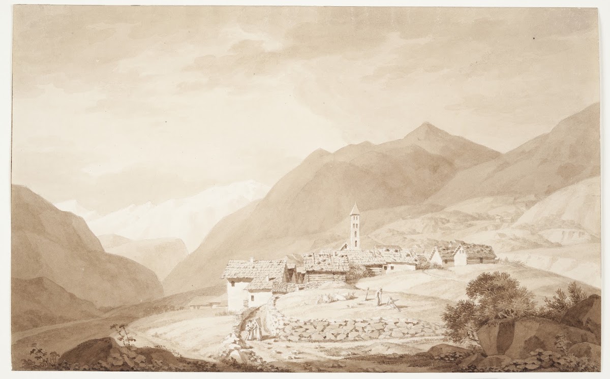 Landsbyen Airolo i Alperne 1801