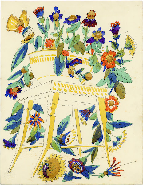 Stoel met Vaas en Bloemen 1930