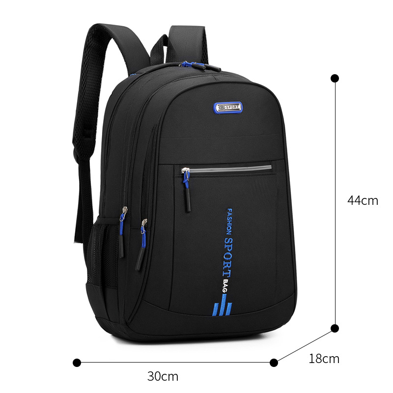 Nylon backpack with anti-theft features, large capacity