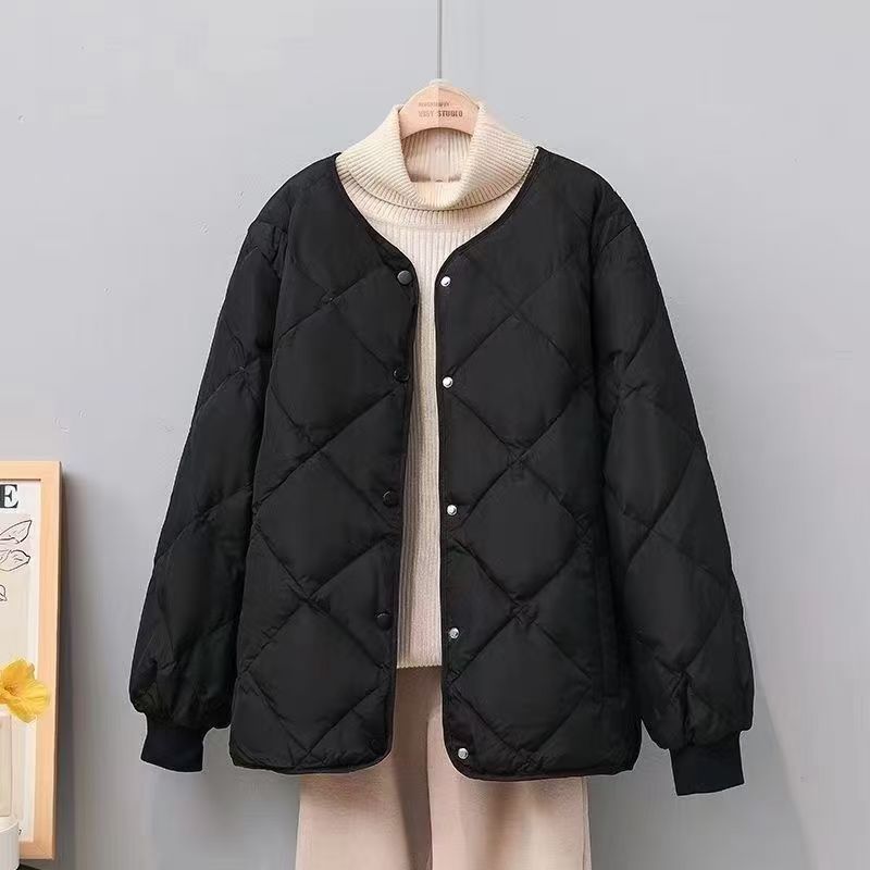 Leichte Damen-Steppjacke mit Rautenmuster