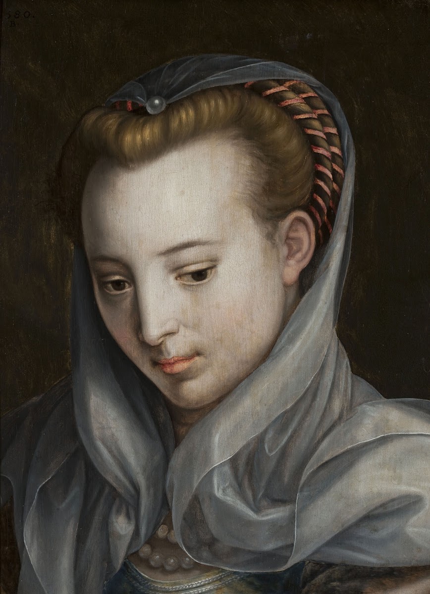 Head of a woman looking down to the right 1580
