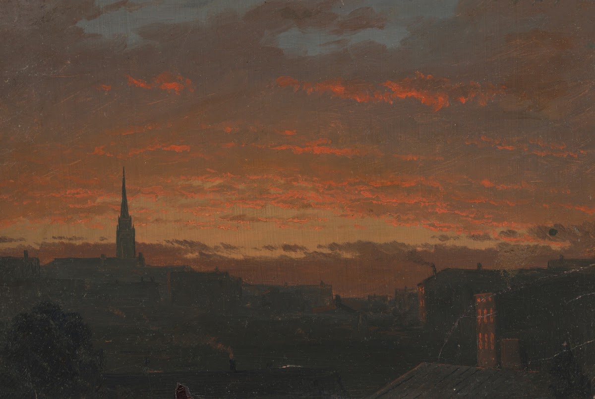Sunset at Hudson New York ca 1860