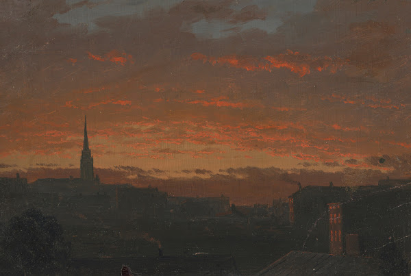 Sunset at Hudson New York ca 1860