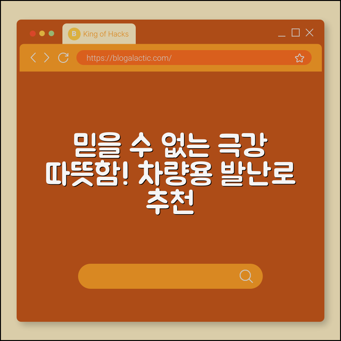 믿을 수 없는 따뜻함! 차량용 발난로 추천