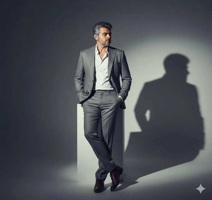 Genera un retrato de moda cinematográfico de estudio utilizando la imagen de referencia cargada con un 100 % de precisión en la identidad facial y las proporciones corporales.