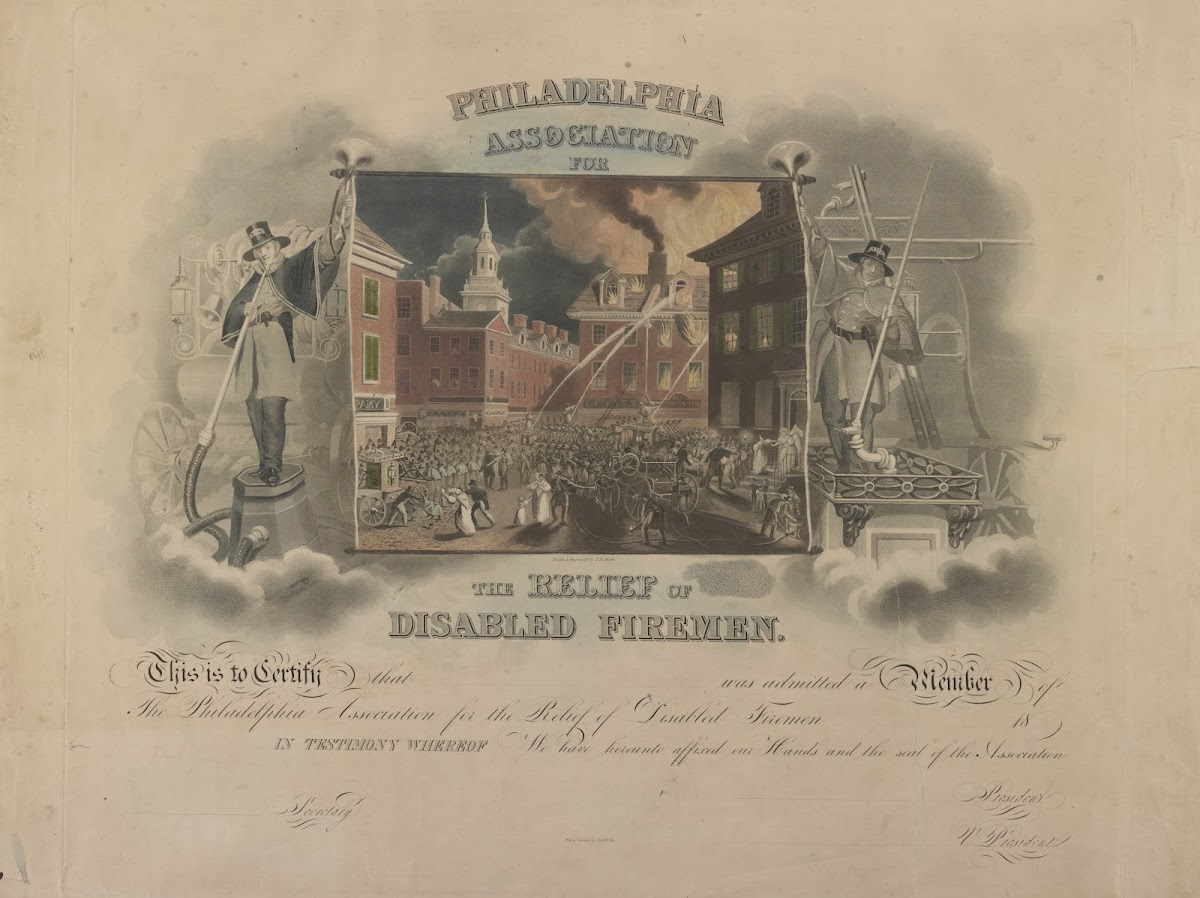 Philadelphia Association for the Relief of Disabled Firemen 1830 1840