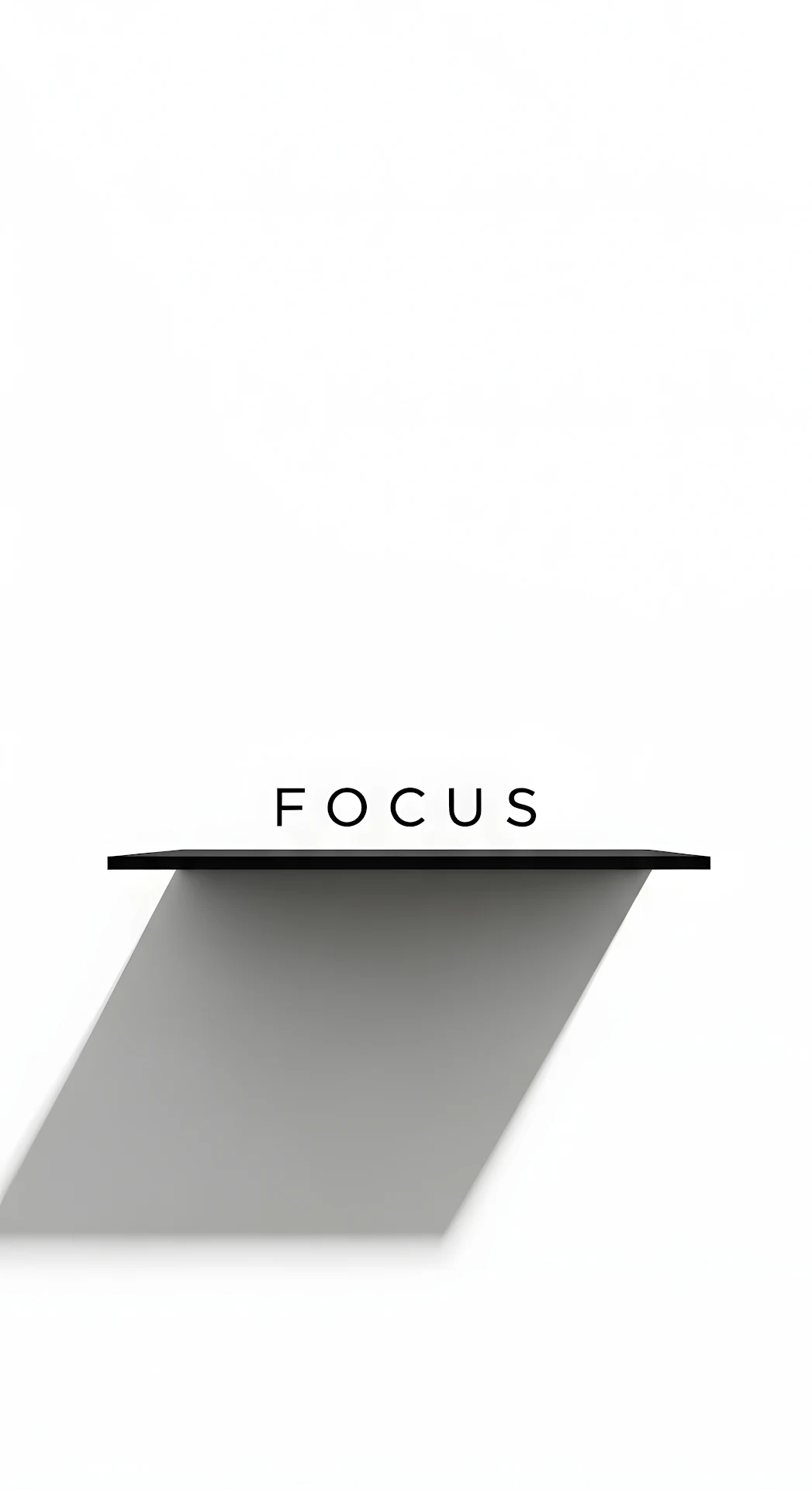 Minimalist Focus Word Shelf Long Shadow White Space - Free 4K mobile Wallpaper
