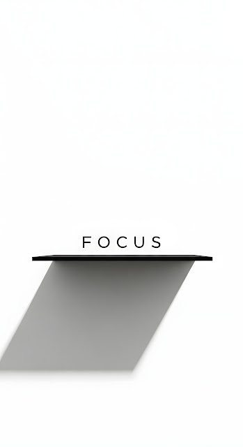 Minimalist Focus Word Shelf Long Shadow White Space - Free mobile Wallpaper