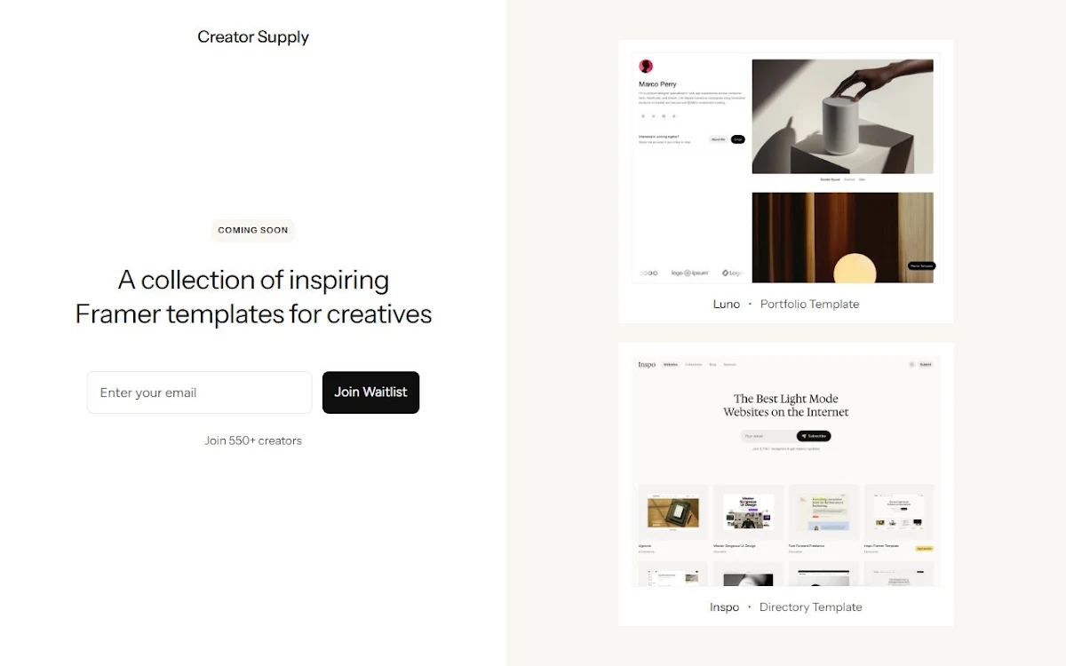 Captura de Creator Supply