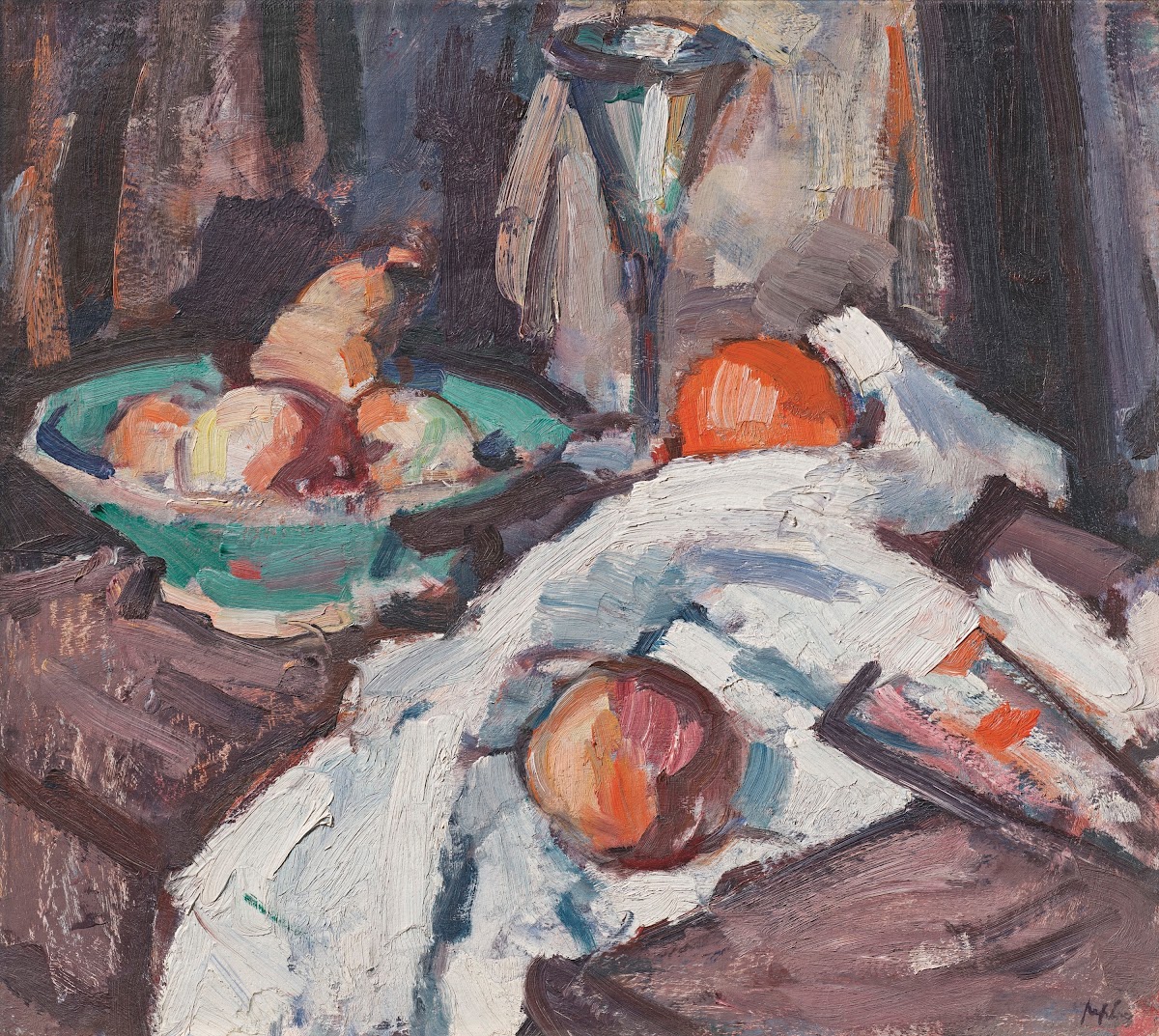 Still Life with Wine Glass and Fruit circa 1929