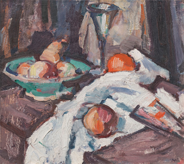 Still Life with Wine Glass and Fruit circa 1929