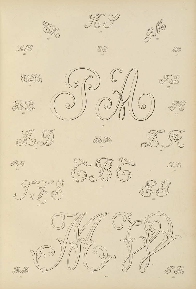 Album de chiffres  monogrammes couronnes de noblesse francaises et etrangeres Pl