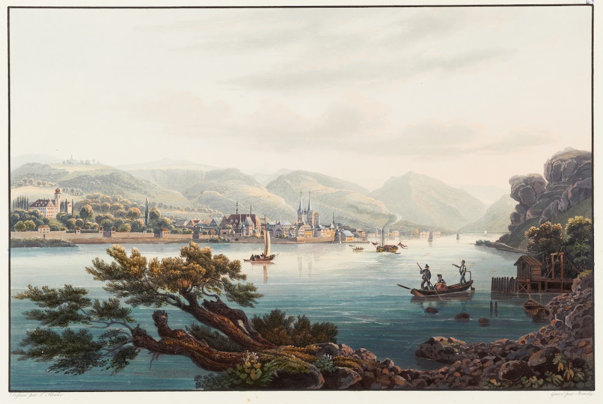 Vue de Boppart et du chateau de lEmpereur