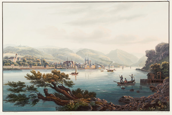 Vue de Boppart et du chateau de lEmpereur