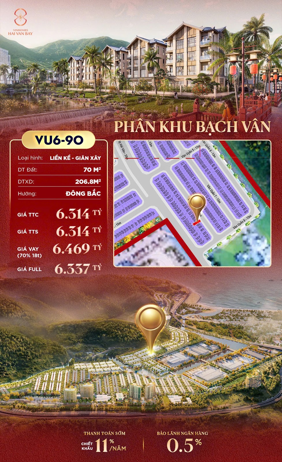 VU6-90 🔥 VINHOMES HẢI VÂN BAY