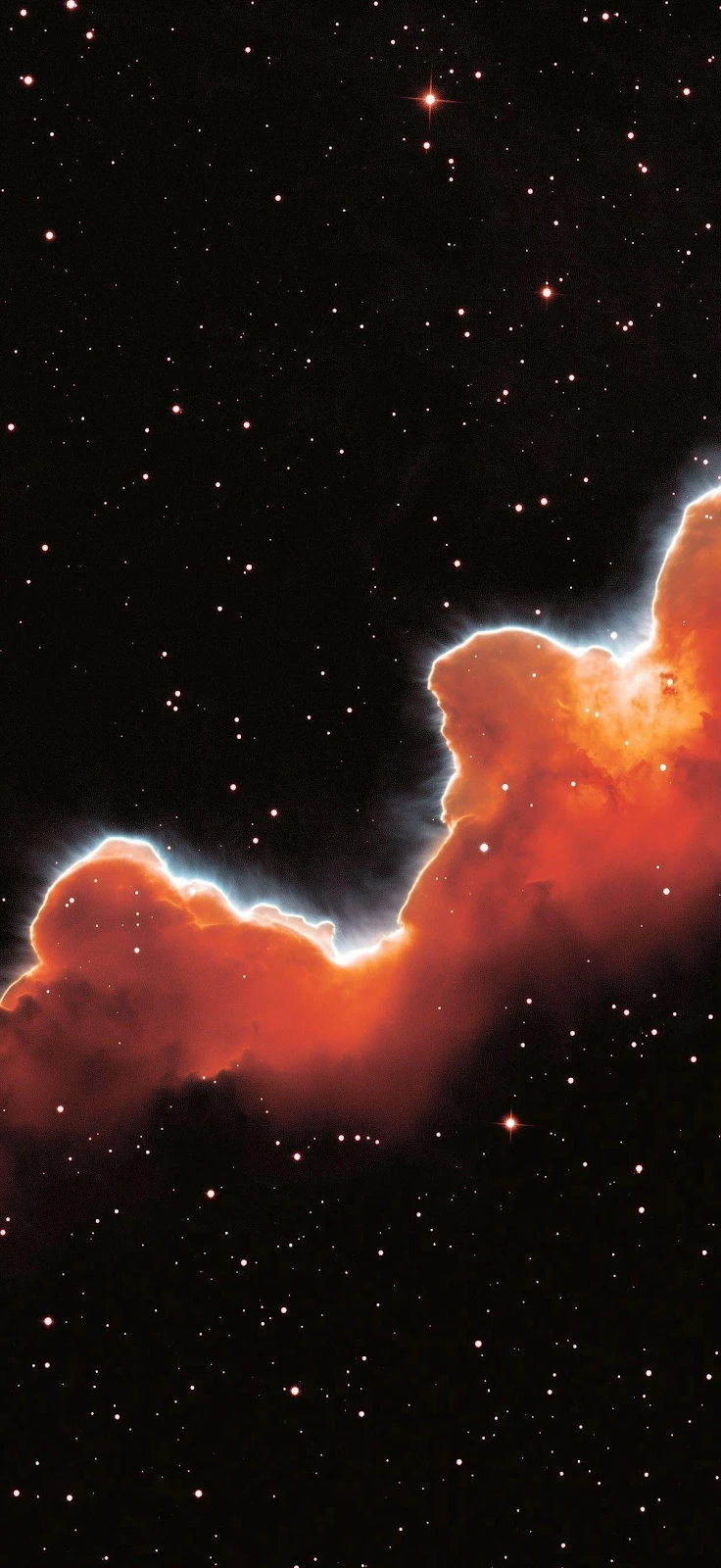 Intense Red Cosmic Cloud Nebula - Deep Space Photography Full HD iPhone Wallpaper (1200x2608)