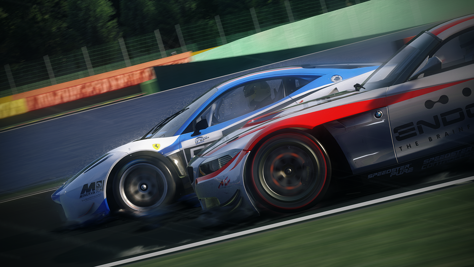 Ferrari And BMW Race Track - Digital Racing Art 4K Wallpaper (3840x2160)