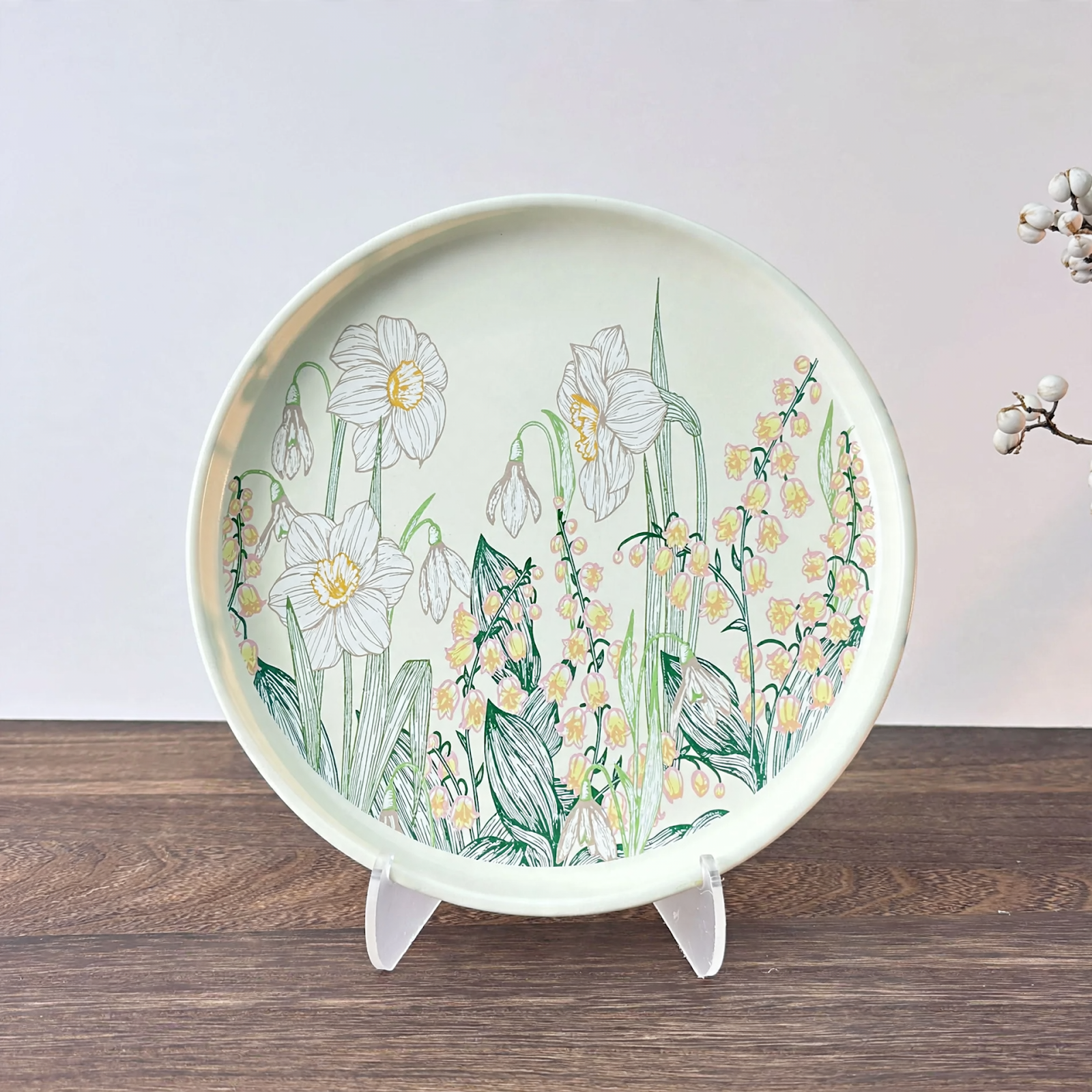 Ceramic bowl with floral motif, 13-14 cm, elegant