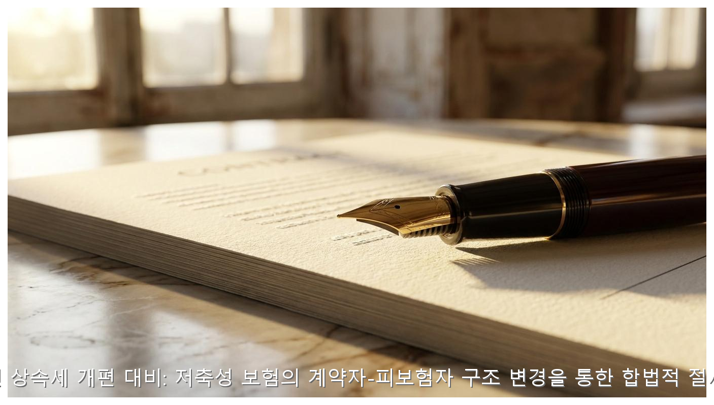 2026년 상속세 개편 대비: 저축성 보험의 계약자-피보험자 구조 변경을 통한 합법적 절세 전략 핵심 안내 및 분석 인포그래픽 (3)