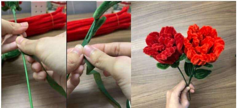 Hướng dẫn cách làm hoa hồng handmade bằng kẽm nhung