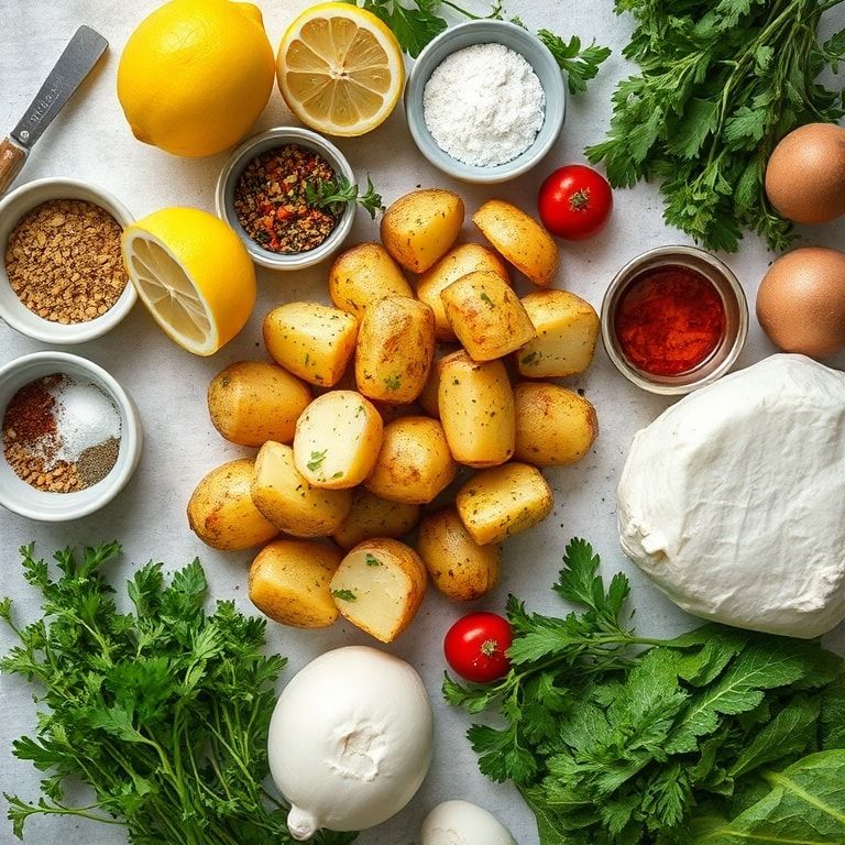 Ingredients for Greek Roasted Potatoes with Lemon and Oregano Recipe – Quick & Crispy Side Dish