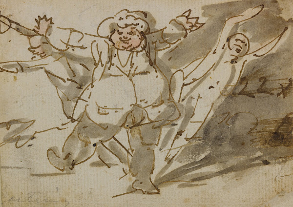 Three fleeing men