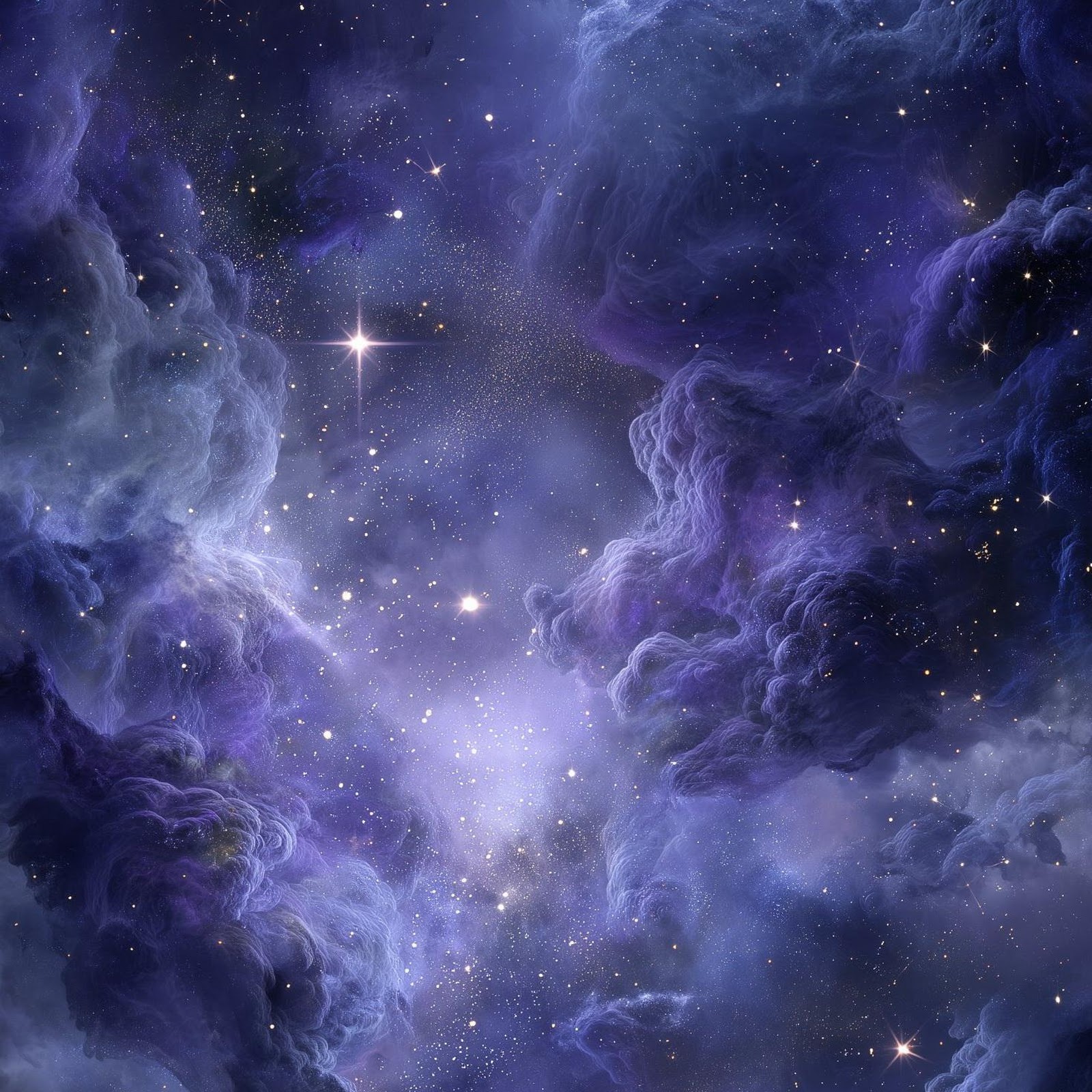 Download Deep Purple Cosmic Nebula Art 2K iPhone