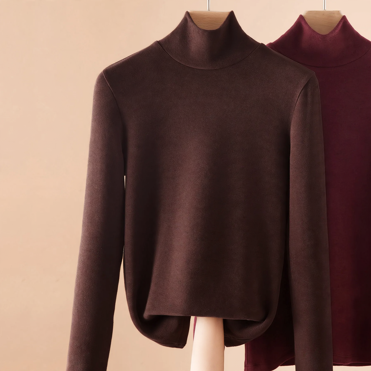 Women’s Long Sleeve Thermal Shirt with Stand-Up Collar