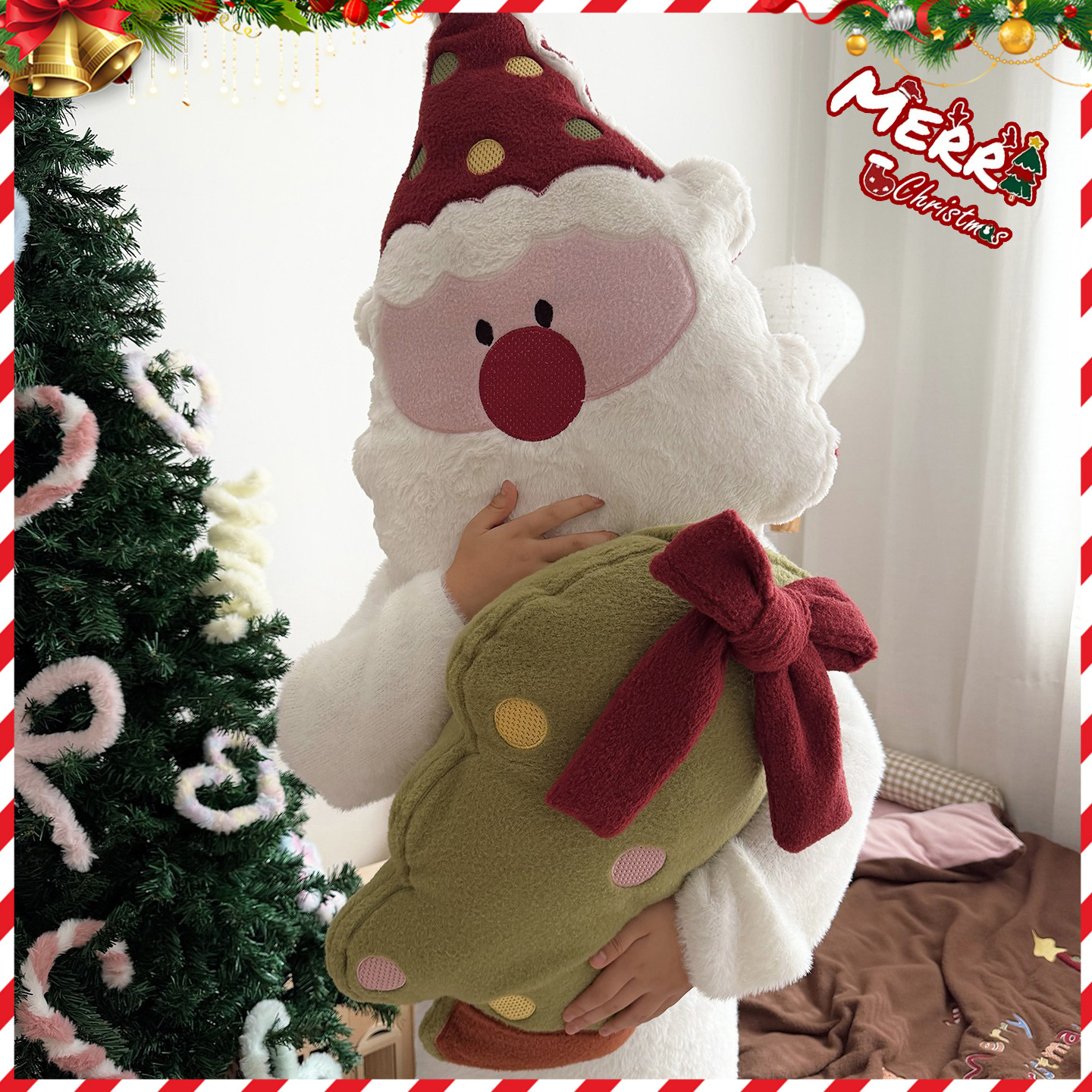 Christmas decorative cushion made of wool plush