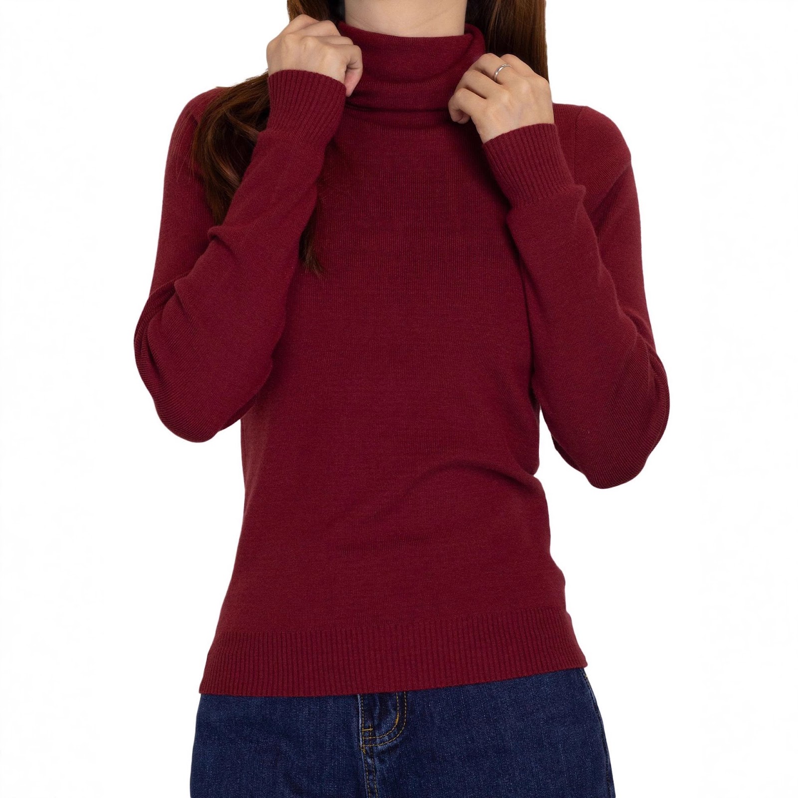 Women’s turtleneck sweater, knit, solid color