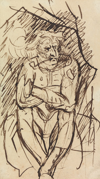 Study of a Seated Man Smoking a Pipe