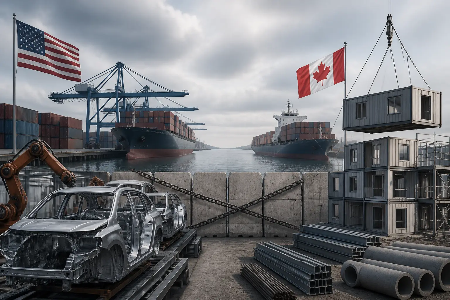 Editorial image for Tariff escalation threatens automotive and construction sectors in US-Canada trade conflict