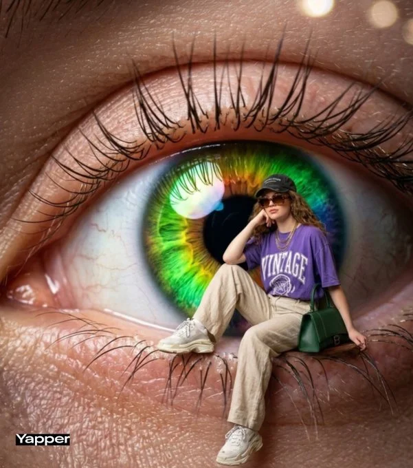 Fotografía surrealista de ojos con reflejo de moda