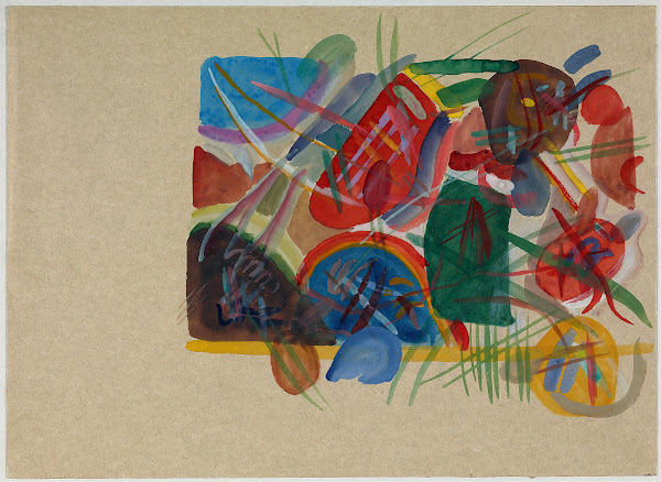 Aquarell Mit Wald und Regenbogen 1913