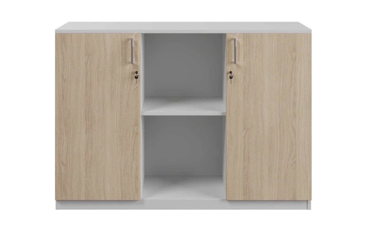 RADAR Color Two Door Storage Cabinet With Central Open Shelf