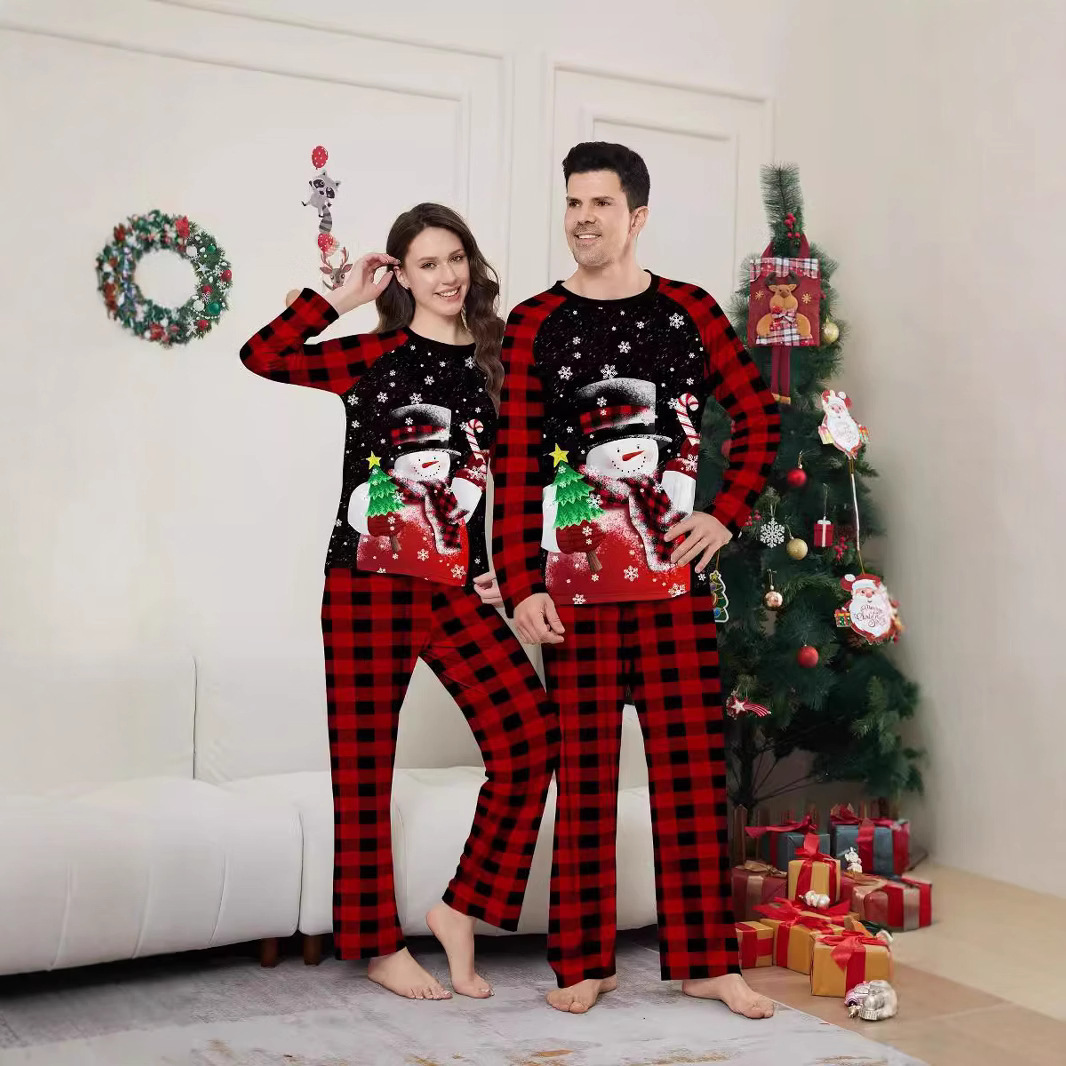 Family Pajama Set, Christmas Prints, Snowman & Candy Cane