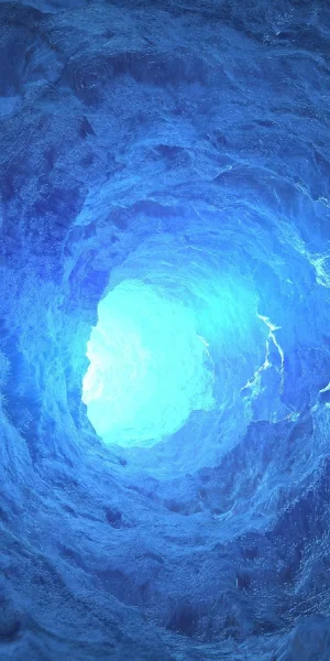 Ice Cave, Frozen Tunnel, Glacier, Blue Cavern 5K Wallpaper Background