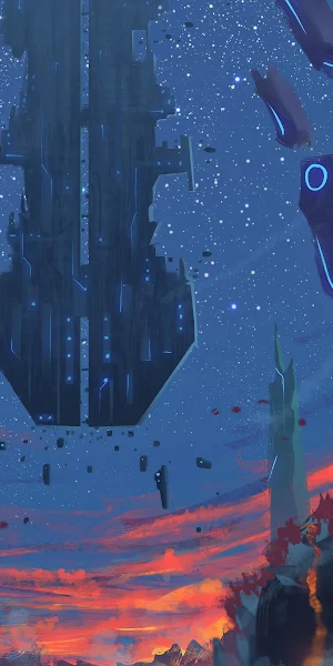 Monolith, Drawing, Abstract, Landscape, Seerlight 4K Wallpaper Background