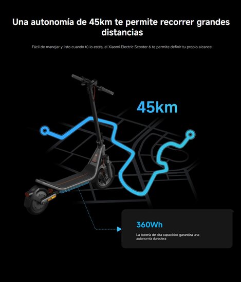 Xiaomi Electric Scooter 6 autonomia 45km bateria 360Wh scooter electrico