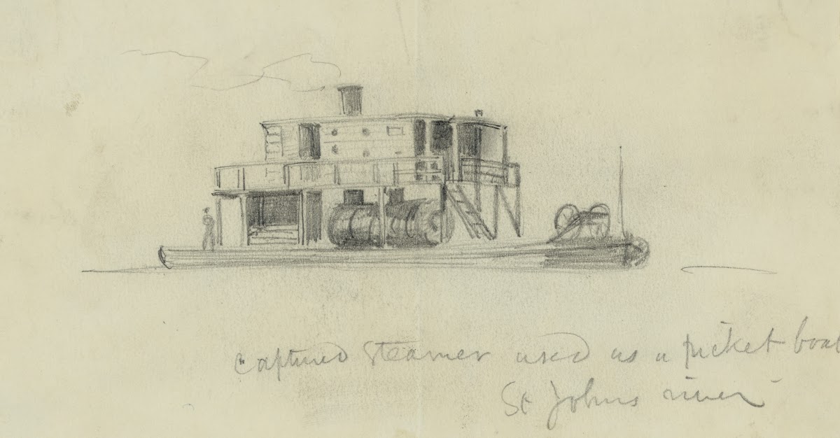 Captured steamer used as a picket boat St Johns River 1860 1865