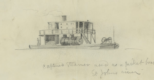 Captured steamer used as a picket boat St Johns River 1860 1865