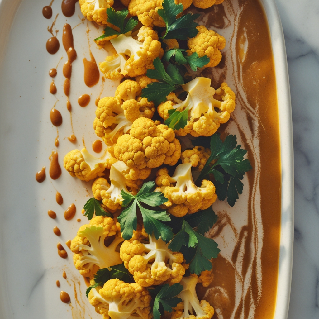 Final Turmeric-Roasted Cauliflower & Walnut Golden Couscous Power Bowl with Cinnamon Tahini Drizzle