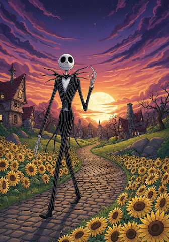 Whimsical Character Path at Sunset