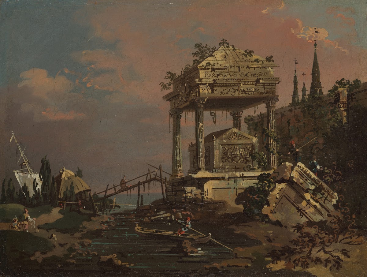 Imaginary View with a Tomb by the Lagoon early 1740s