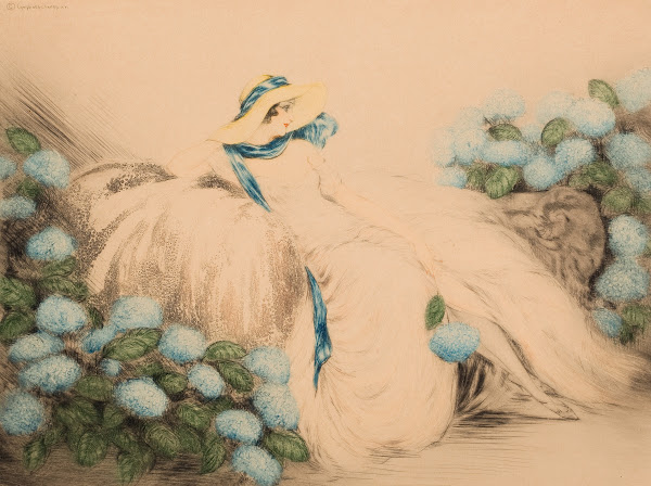 Lady with Blue Flowers 1935