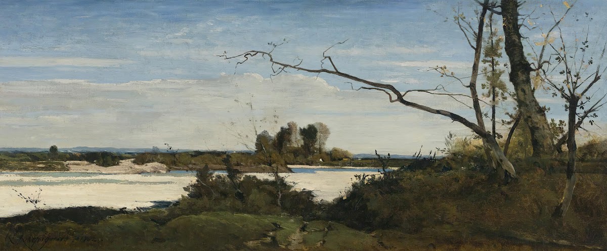 Bords De La Loire Study For Les Corbeaux Paysage 1862